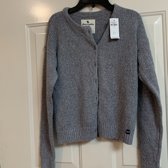 Abercrombie kids Girls school sweater size 13/14 grey new with tags - Picture 10 of 10